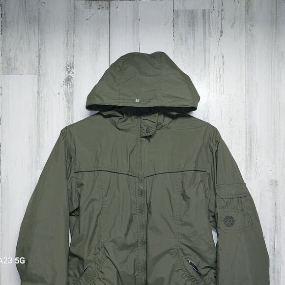 Columbia Insulated Jacket Women's Medium Green Hooded - Picture 3 of 12